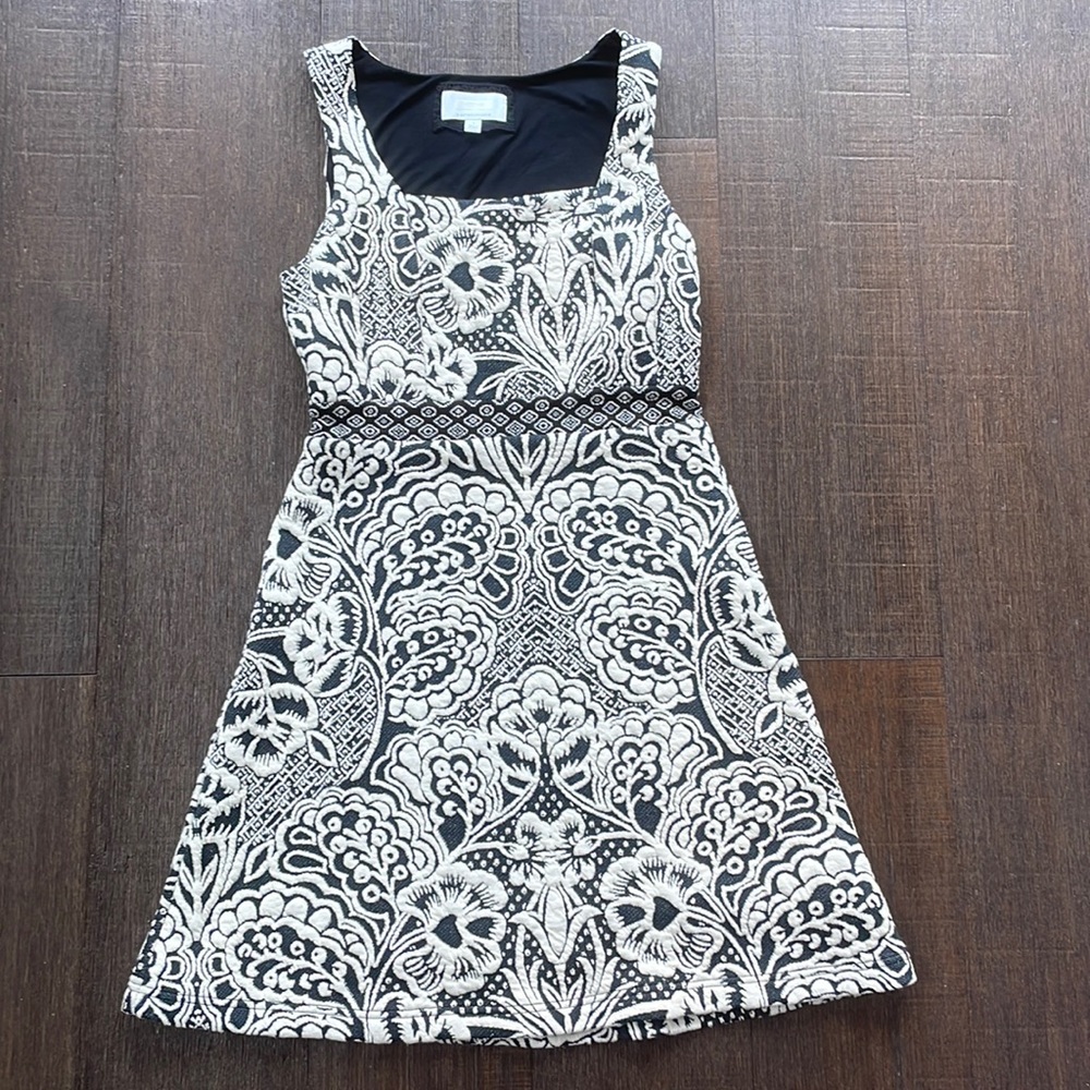 Ett:Twa Anthropologie Valery Floral Jacquard Structured Knit Dress, Size Small